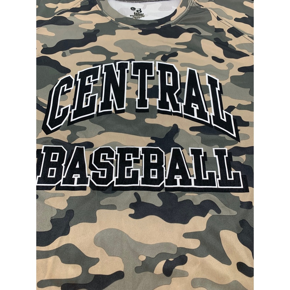 Badger Sport Central Baseball‎ Camo TShirt Youth Large Boys Dry Fit Athletic - Picture 3 of 7